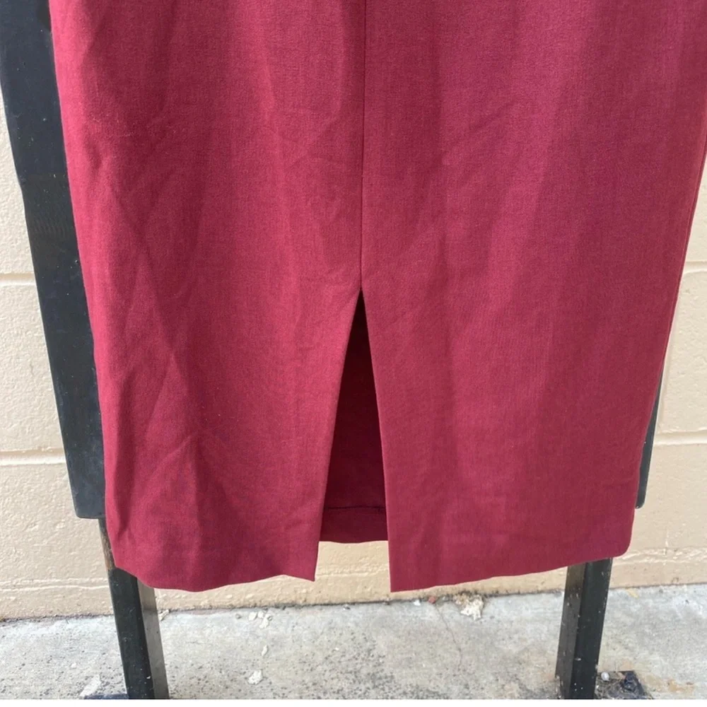 🎉HOST PICK✨Black Halo Wine Keyhole Slit Ruffle Sleeve Eva dress cocktail midi - Picture 8 of 11